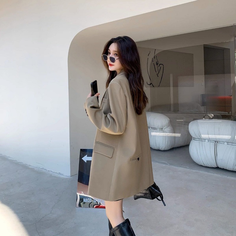 Streetwear Brand China - Blazer noir à manches longues pour