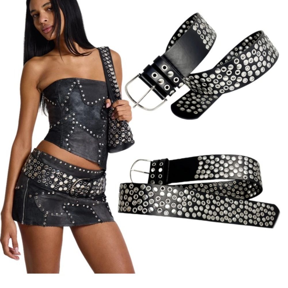 Streetwear Brand Belts - Ceinture large en PU style punk