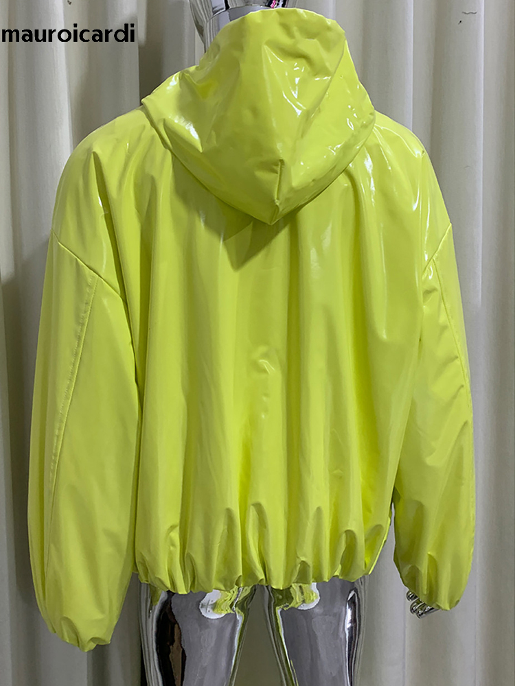 Streetwear Brand China - Veste en cuir brillant surdimensionnée Mauroicardi