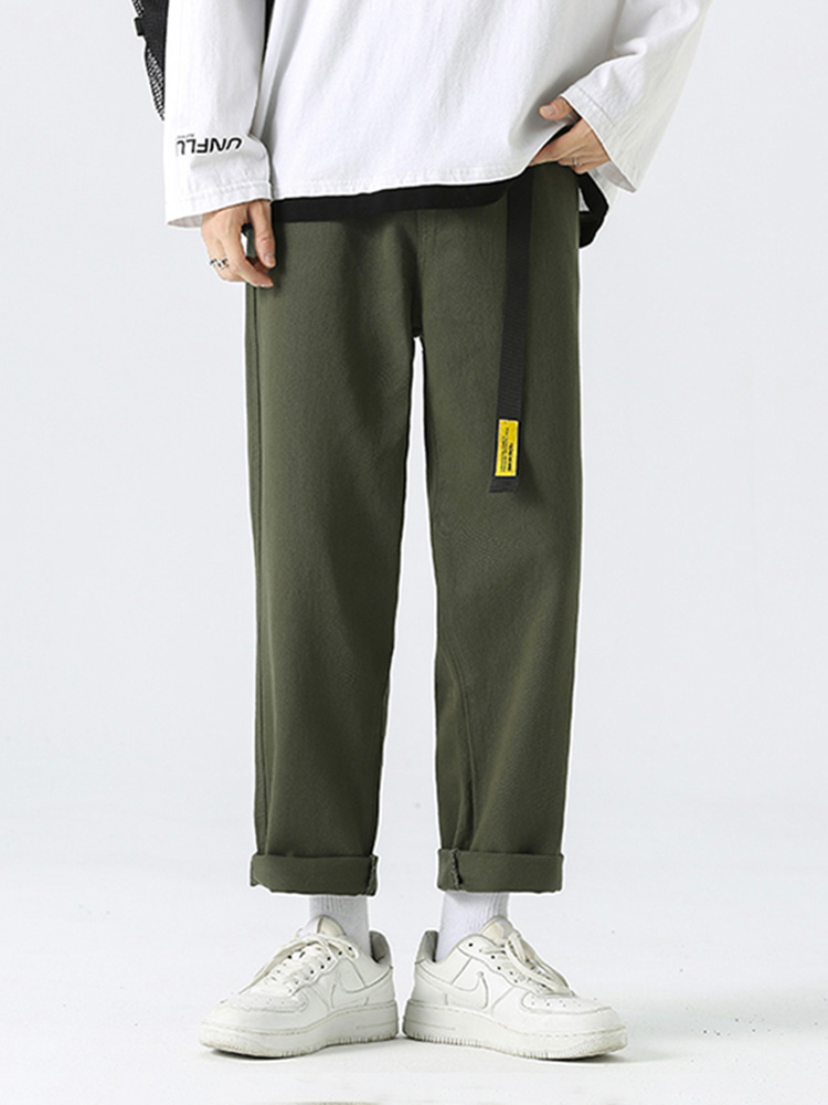 Streetwear Brand Belts - Sycpman-Pantalon long en coton pour homme,