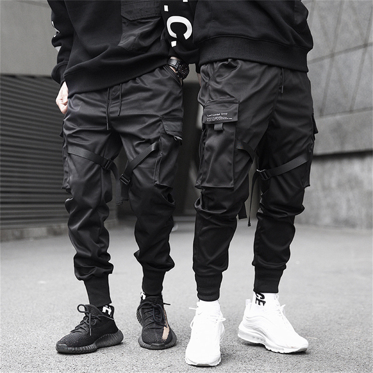Streetwear Brand China - Pantalon Cargo Hip Hop noir, polyvalent,