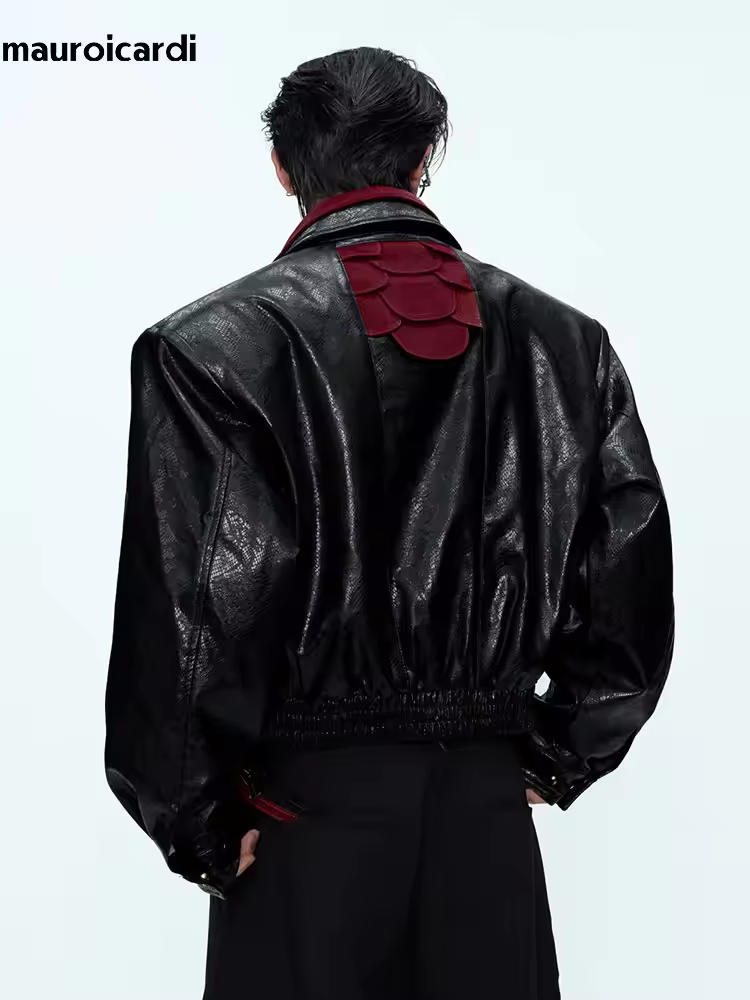 Streetwear Brand China - Veste en cuir PU à imprimé