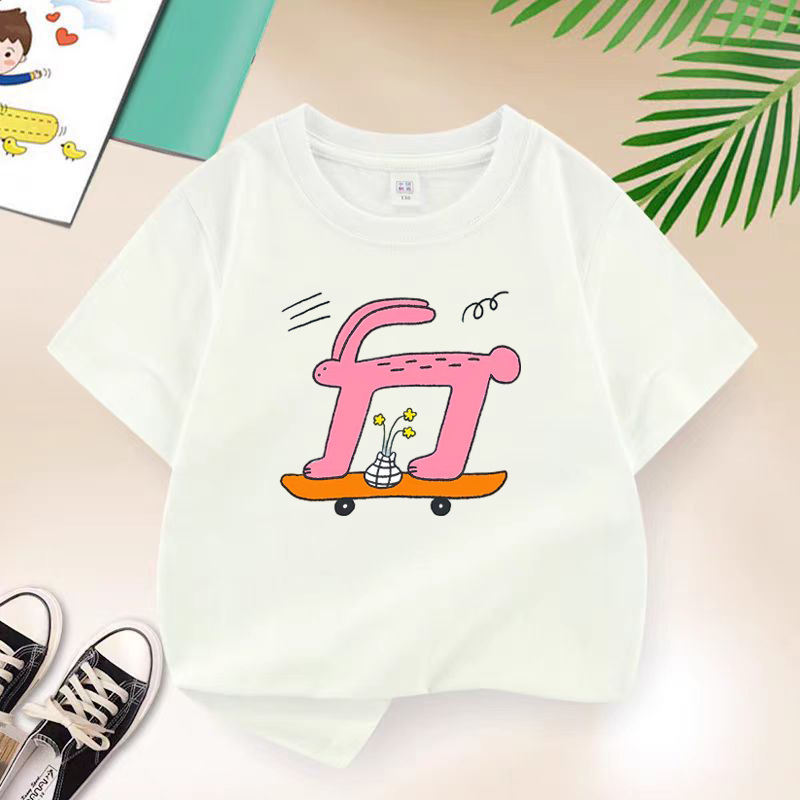 Streetwear Girl Brand - Enfants été marque lapin skateboard T-shirt
