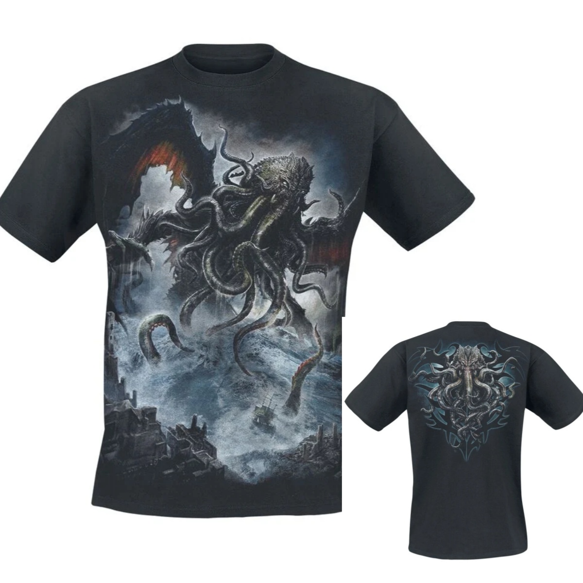 Gothic Streetwear Brand - T-Shirt en coton avec image spirale