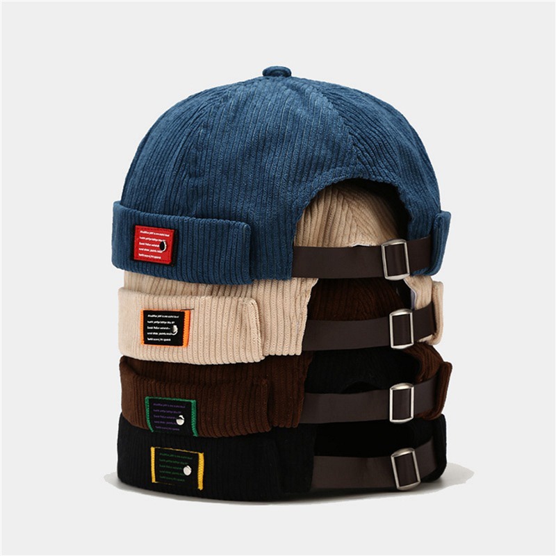 Streetwear Brand Beanie - Casquettes Docker Vintage en Velours Côtelé