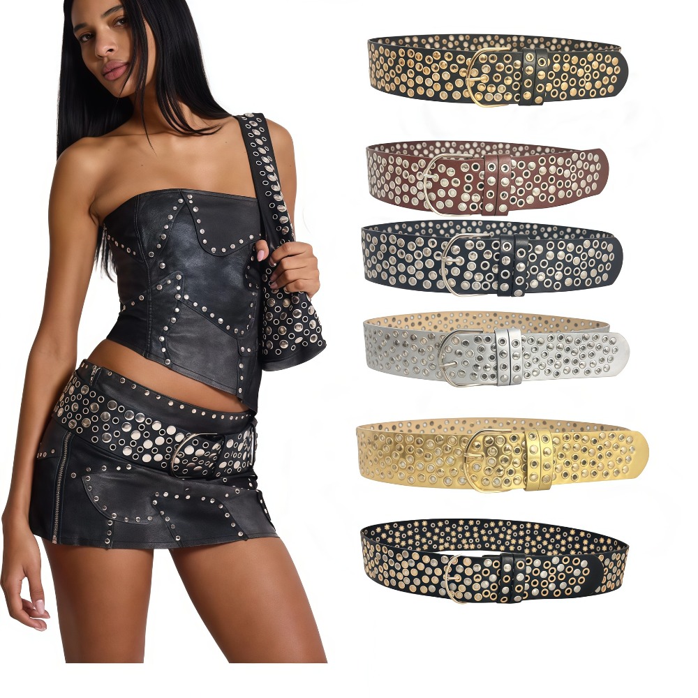 Streetwear Brand Belts - Ceinture large en PU de luxe