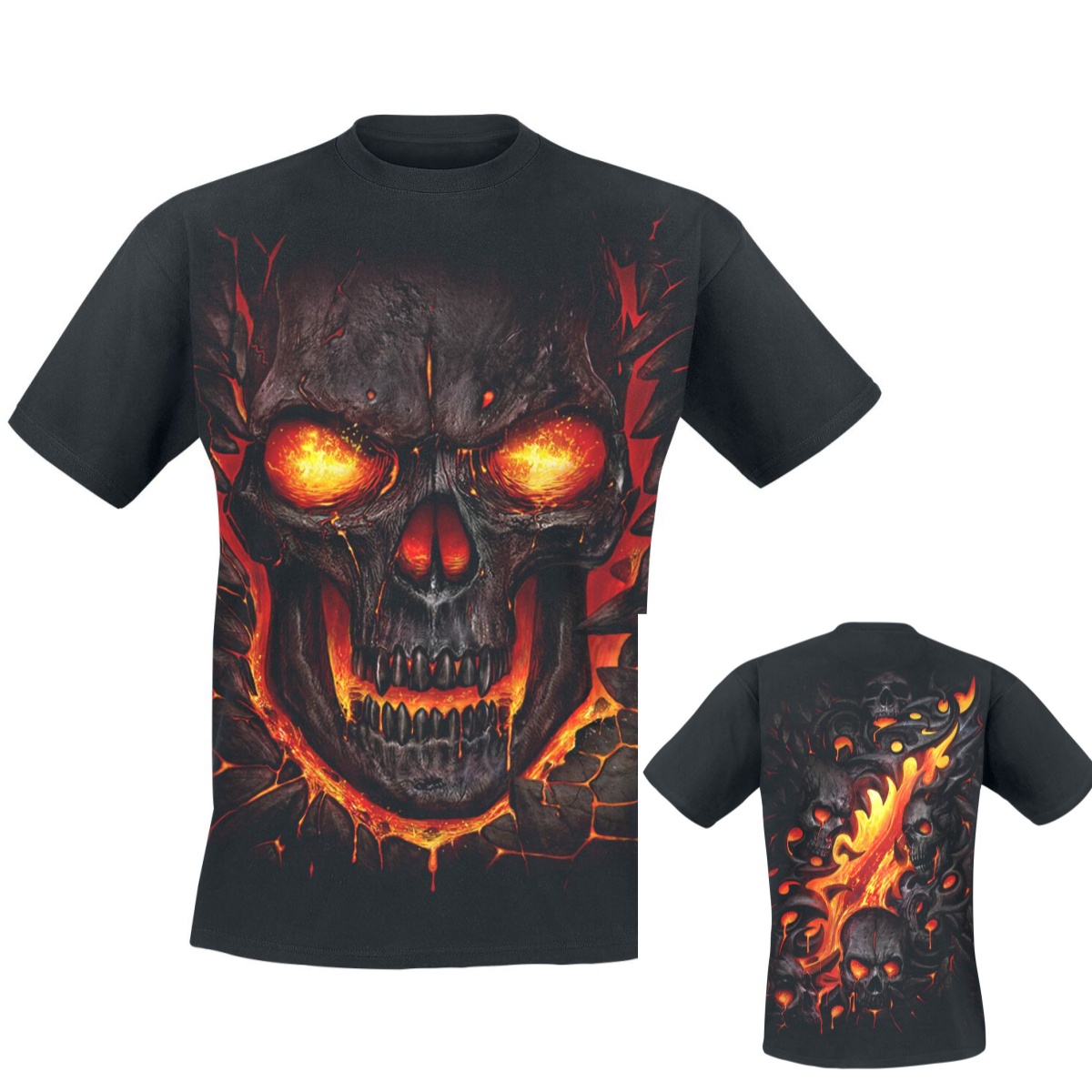 T-shirt en coton avec motif gr - Gothic Streetwear Brand avis et prix