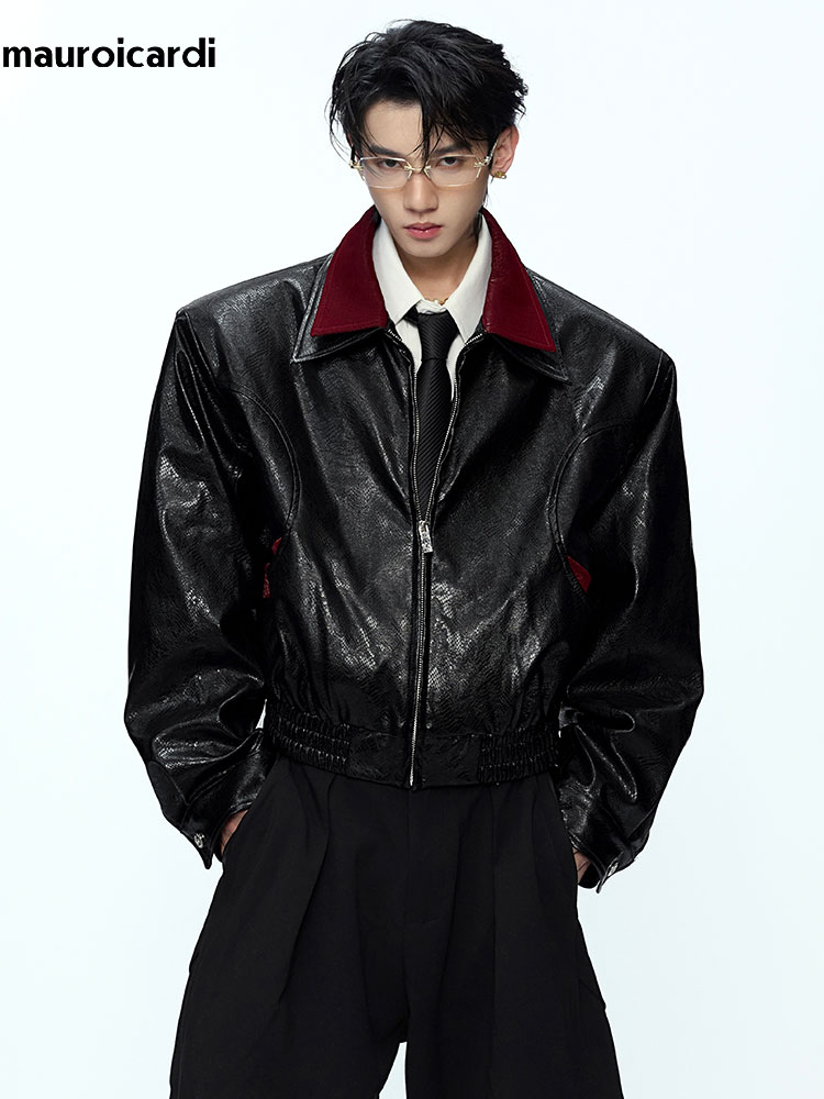 Veste en cuir PU à imprimé ser - Streetwear Brand China avis et prix