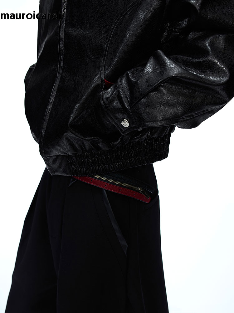 Veste en cuir PU à imprimé ser - Streetwear Brand China avis et prix