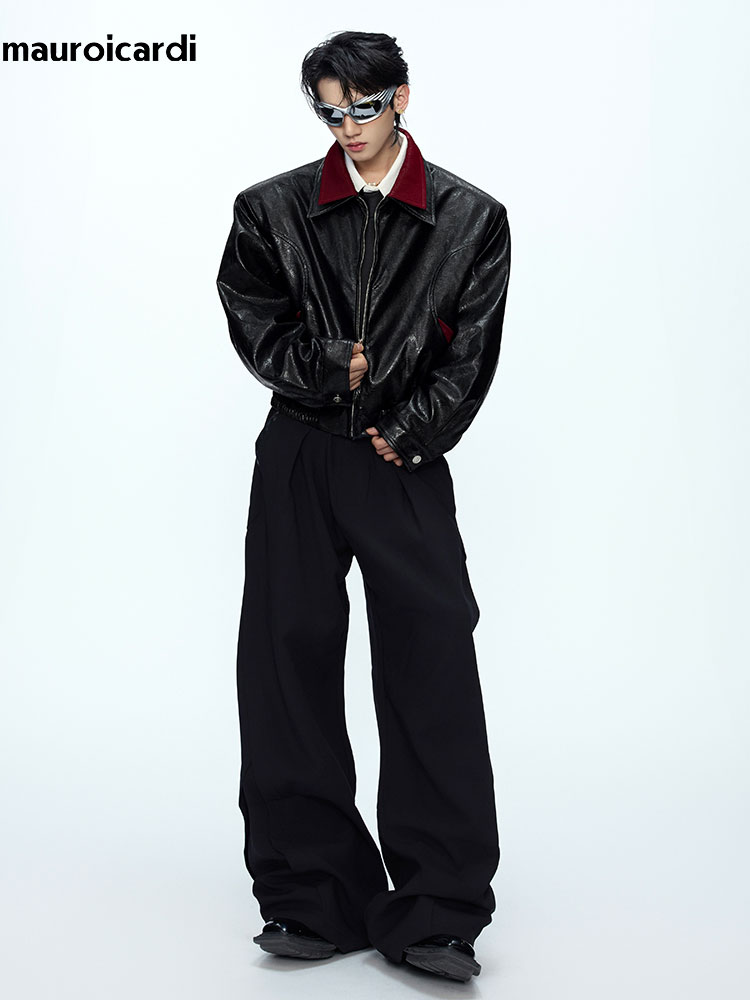 Veste en cuir PU à imprimé ser - Streetwear Brand China avis et prix