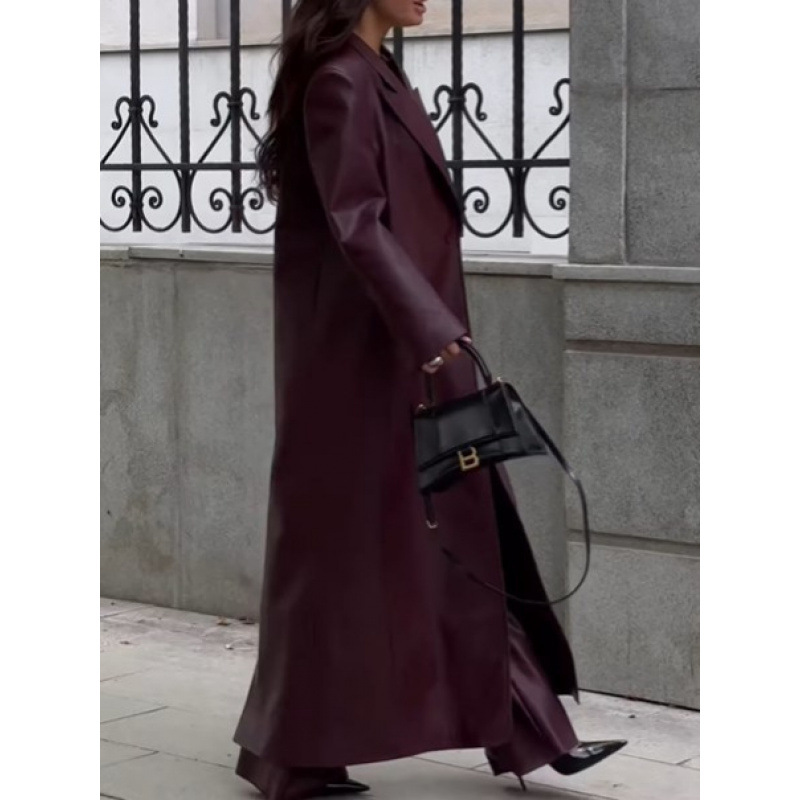 Veste longue en cuir Pu pour f - Streetwear Brand Belts avis et prix